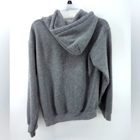 Funhaus Cotton Polyester Gray Hoodie Kangaroo Pocket S Yellow Lettering - Picture 5 of 7